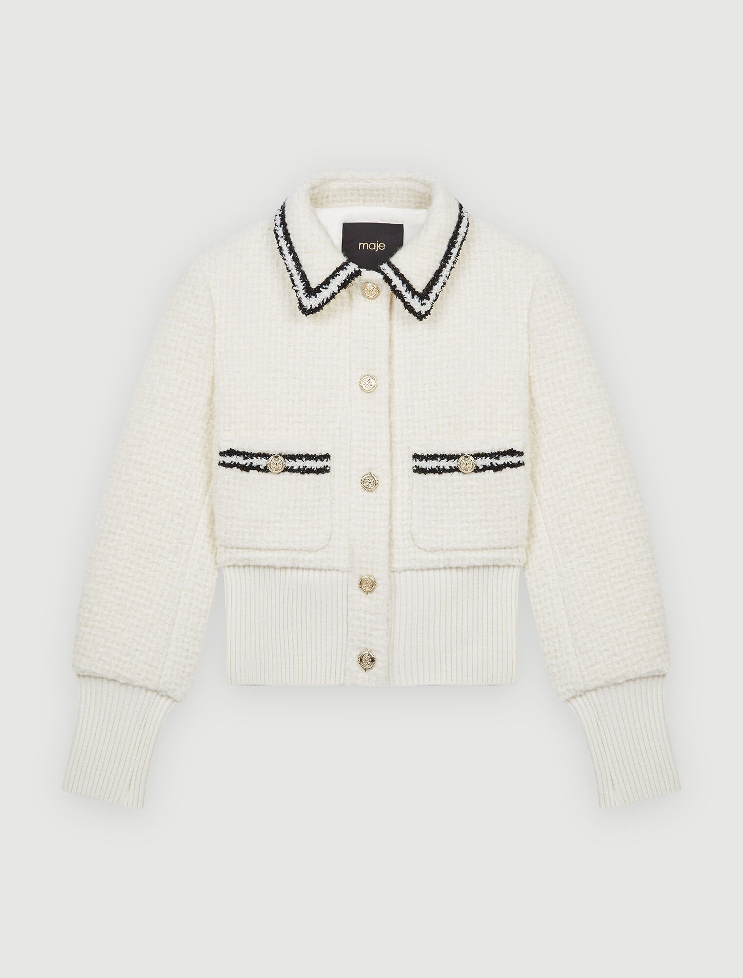 Giubbotto stile tweed contrastante