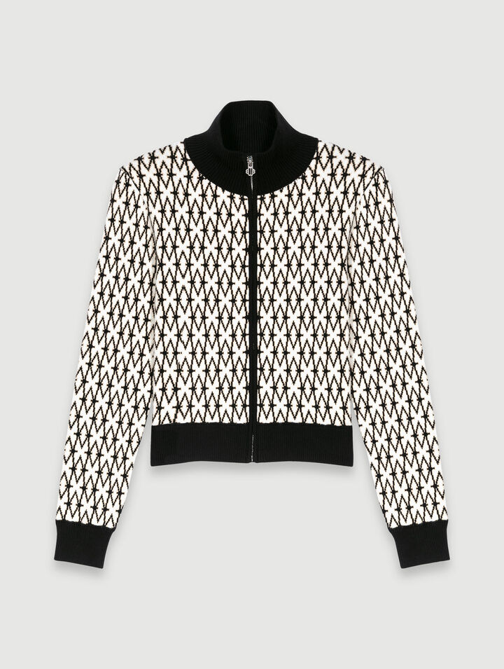 Cardigan in maglia con monogramma