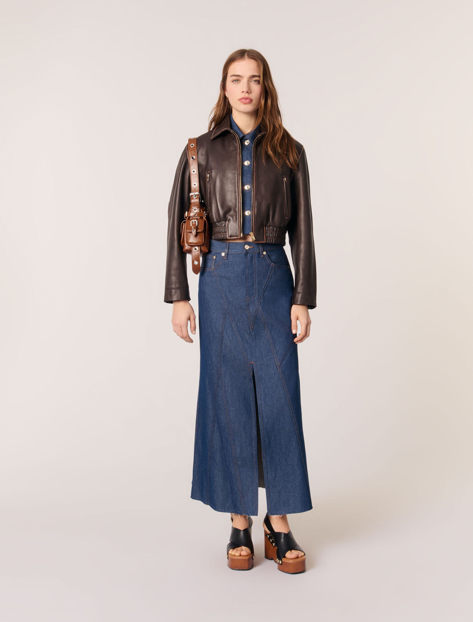 Gonna lunga in denim