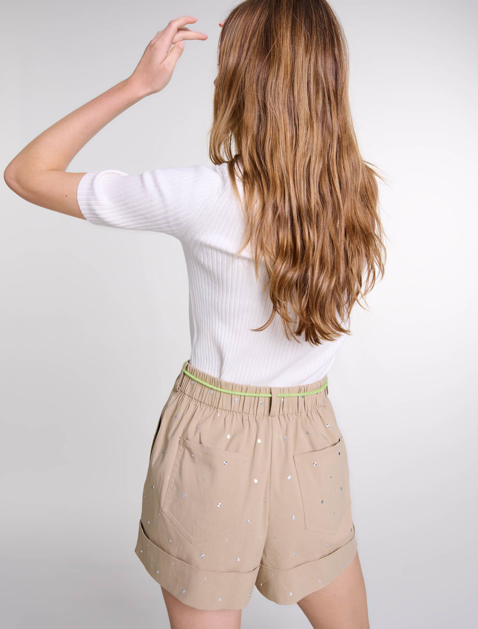 Pantaloncini in cotone con borchie