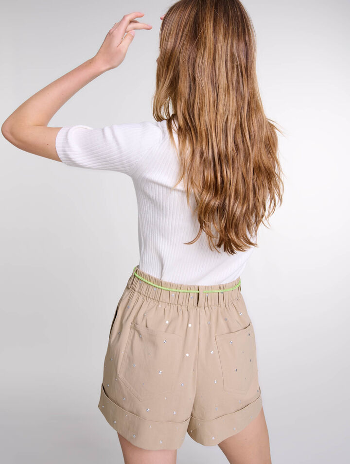 Pantaloncini in cotone con borchie