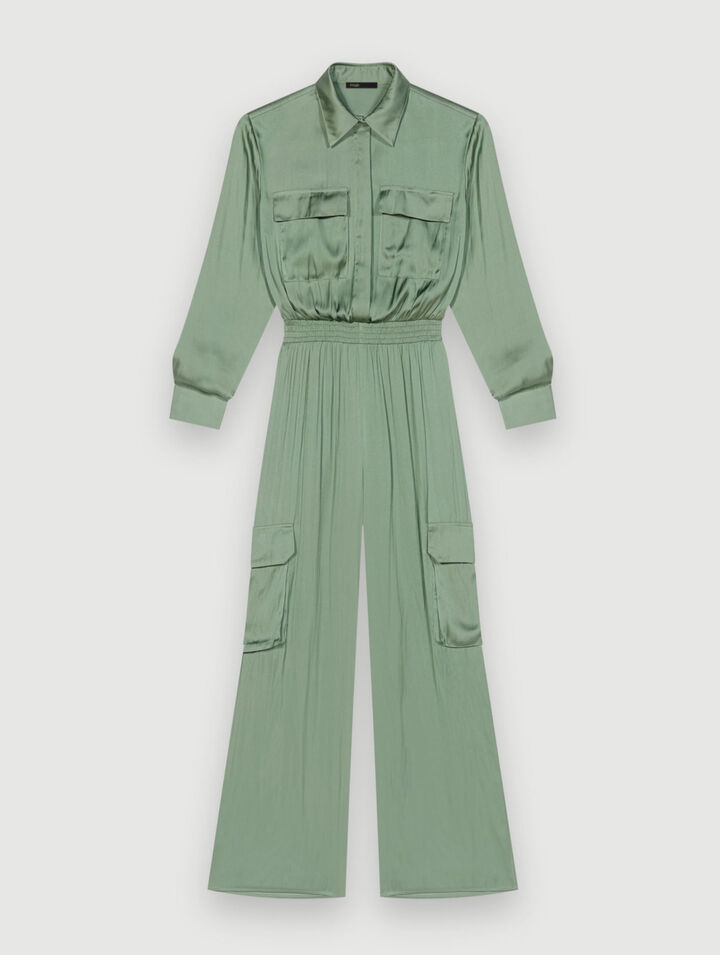 Tuta pantalone in raso