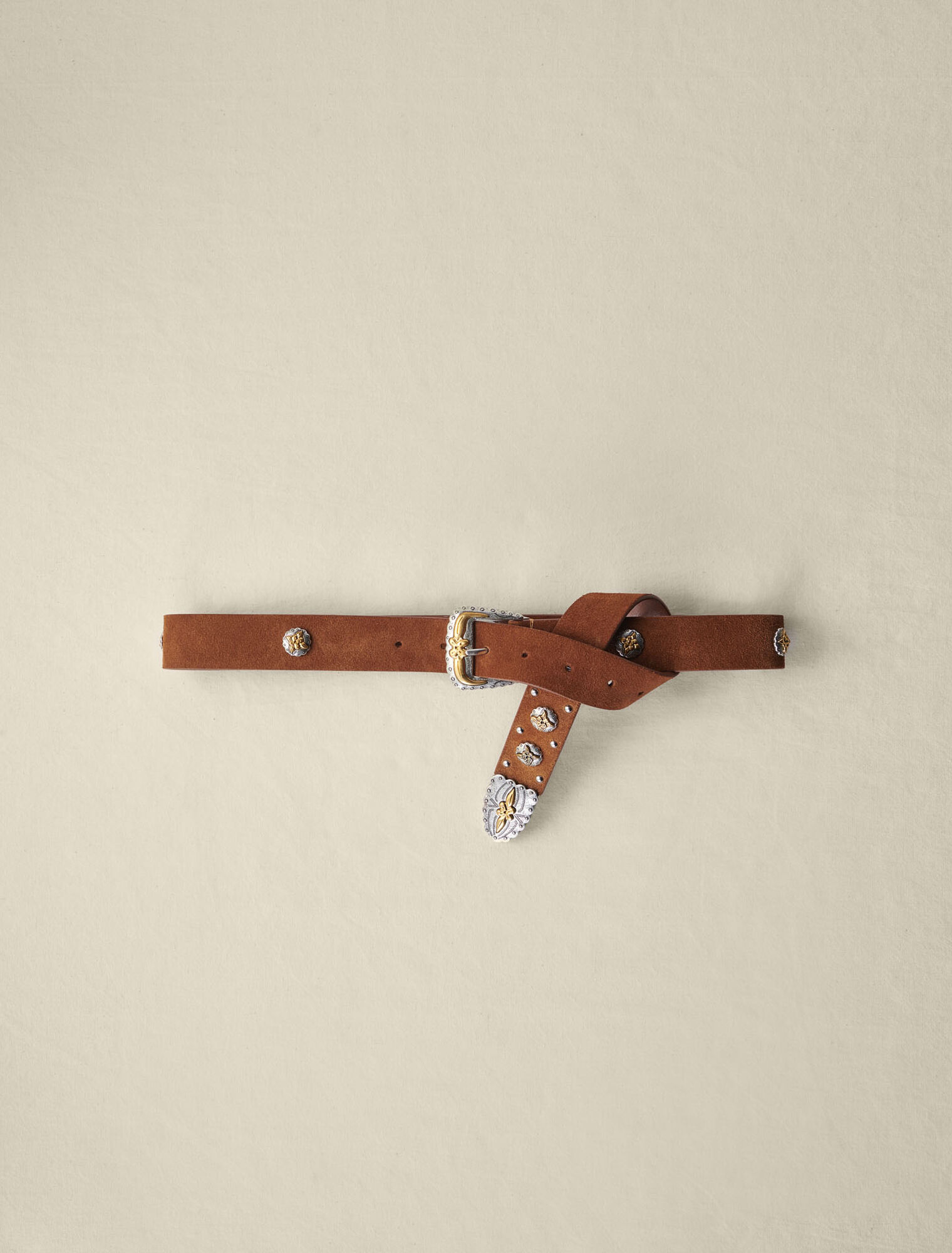 Cintura western in pelle scamosciata