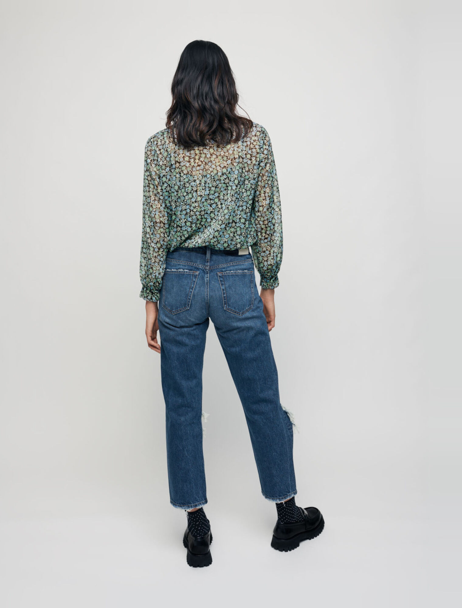 Jeans a vita alta strappati