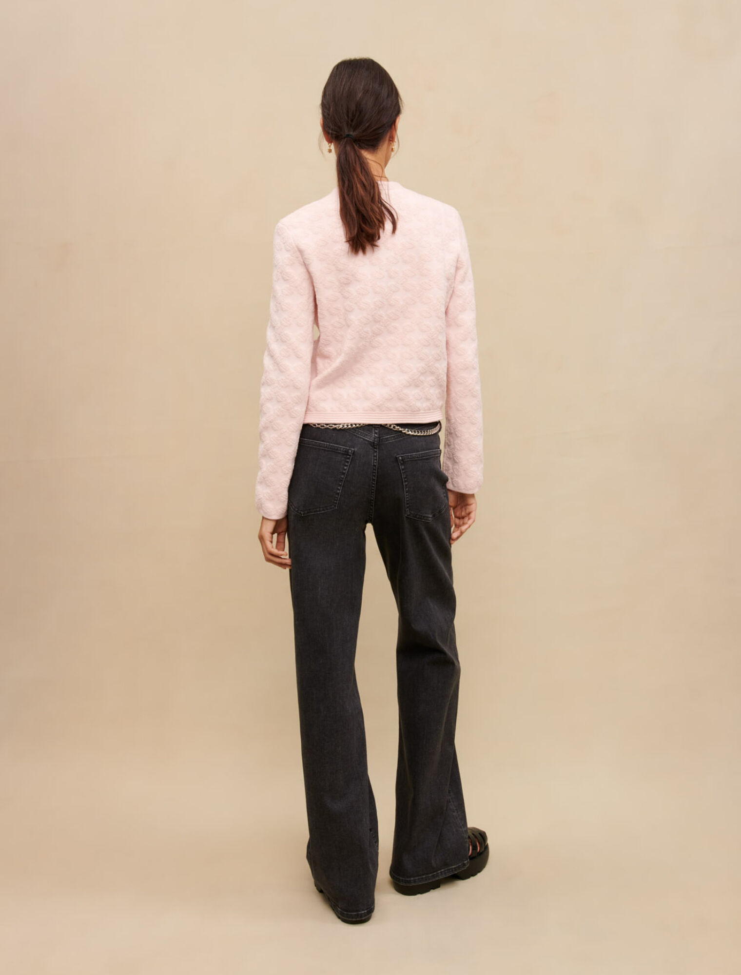 Cardigan in testurizzata rosa