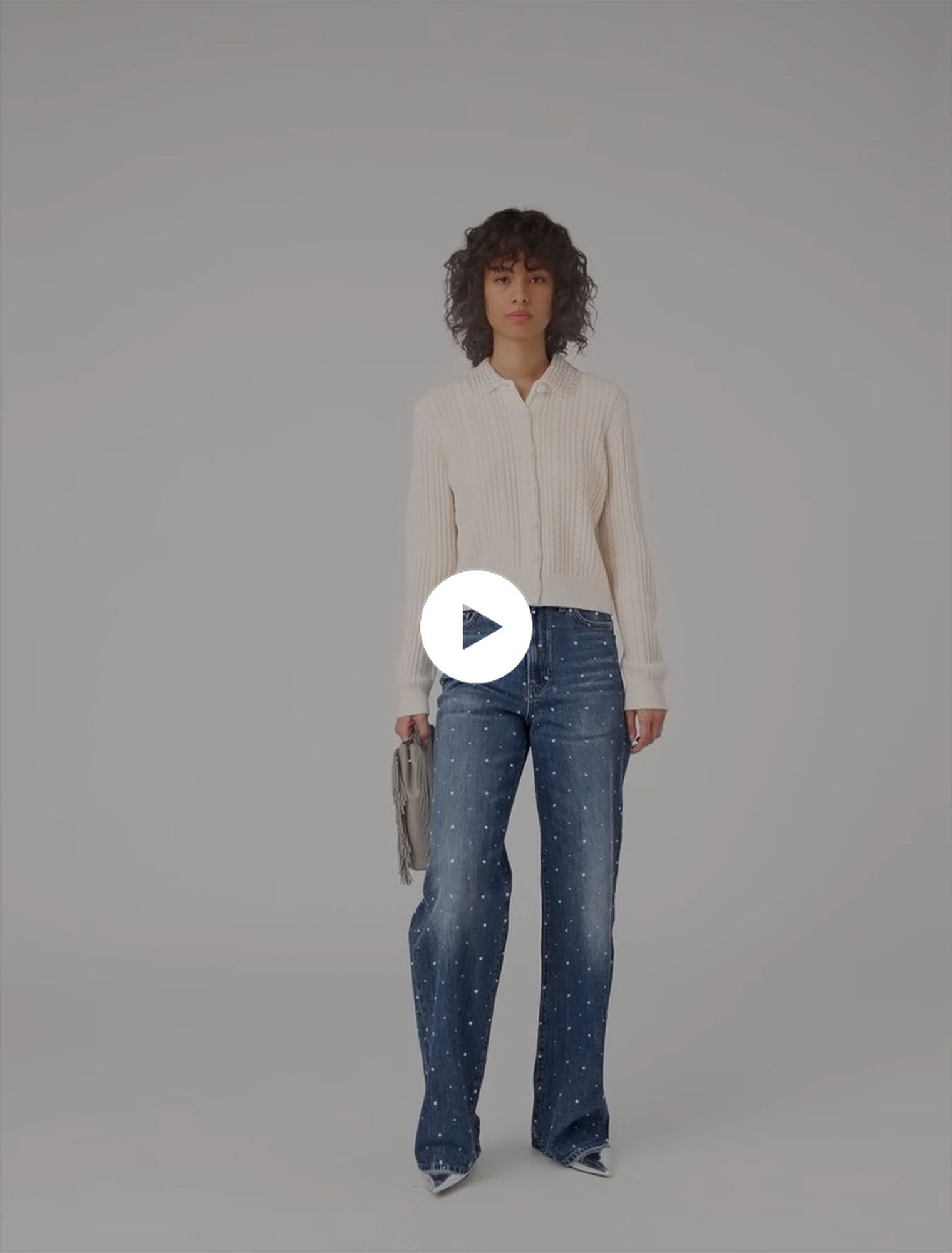 Cardigan con colletto rimovibile