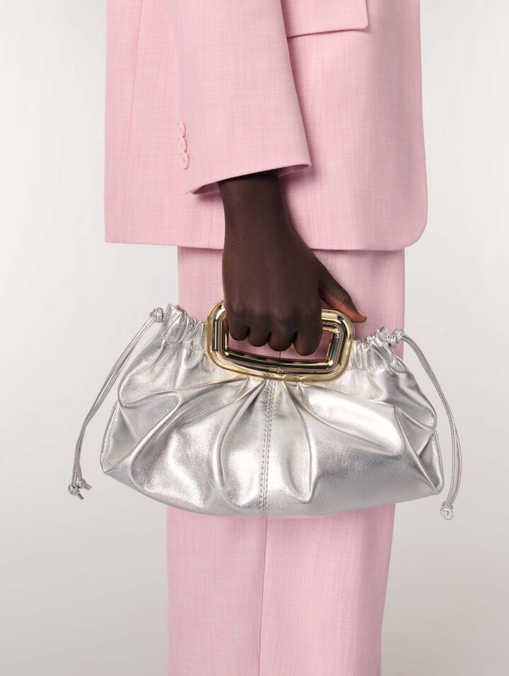 Clutch pelle metal manico metallo