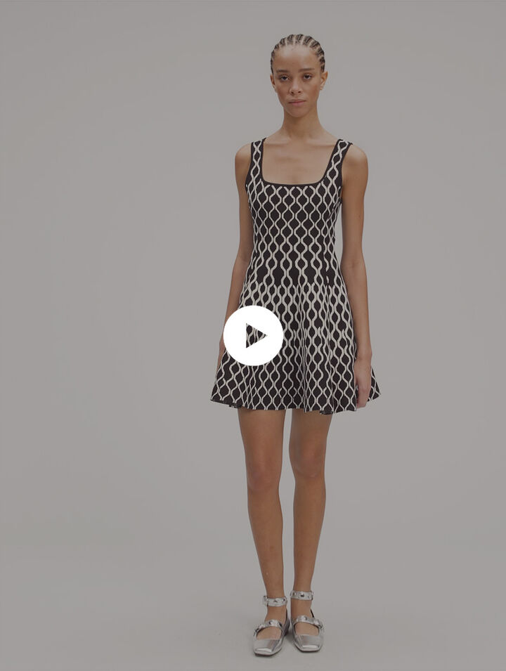 Abito corto in maglia jacquard