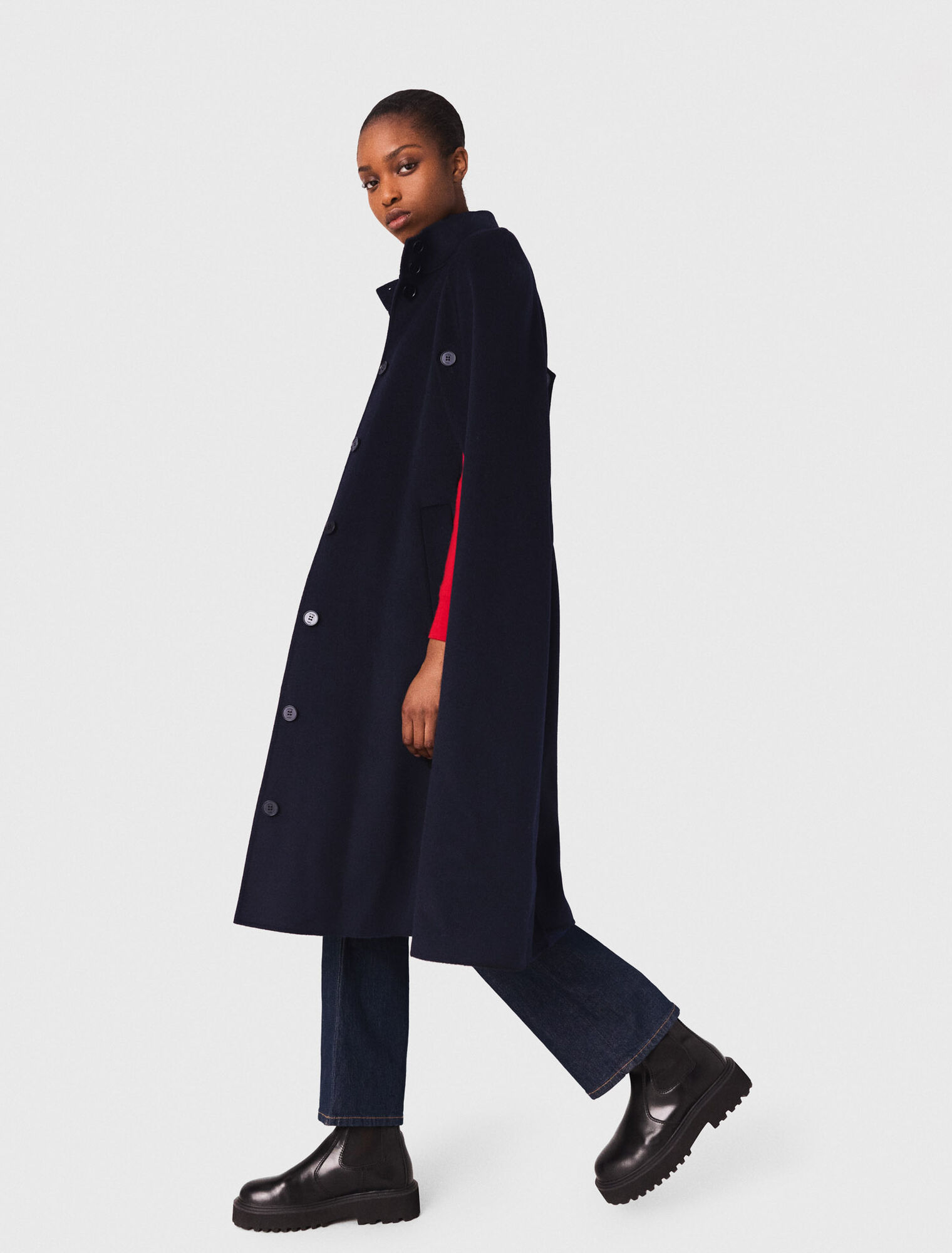 Cappotto lungo double face mantella