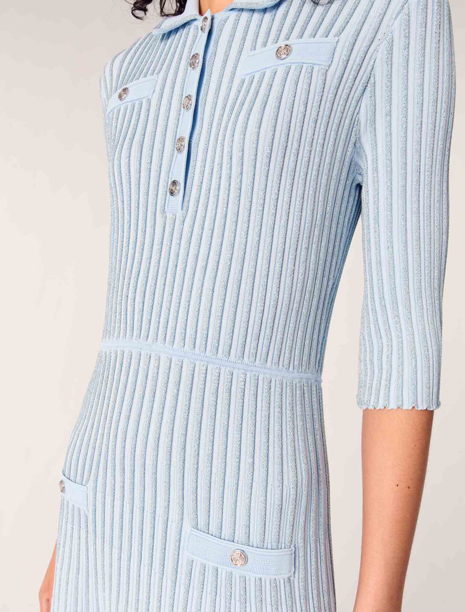 Abito midi in maglia a coste