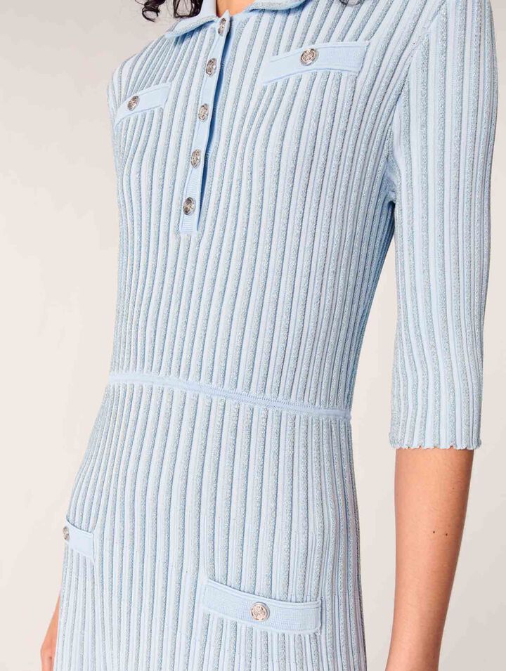 Abito midi in maglia a coste