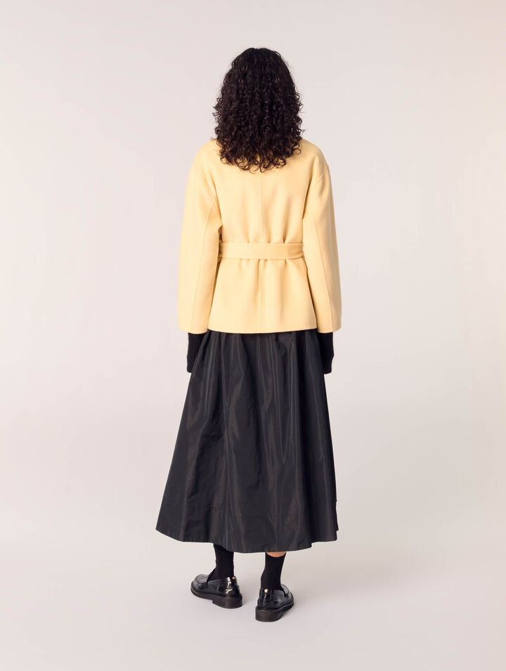 Cappotto corto double face cintura