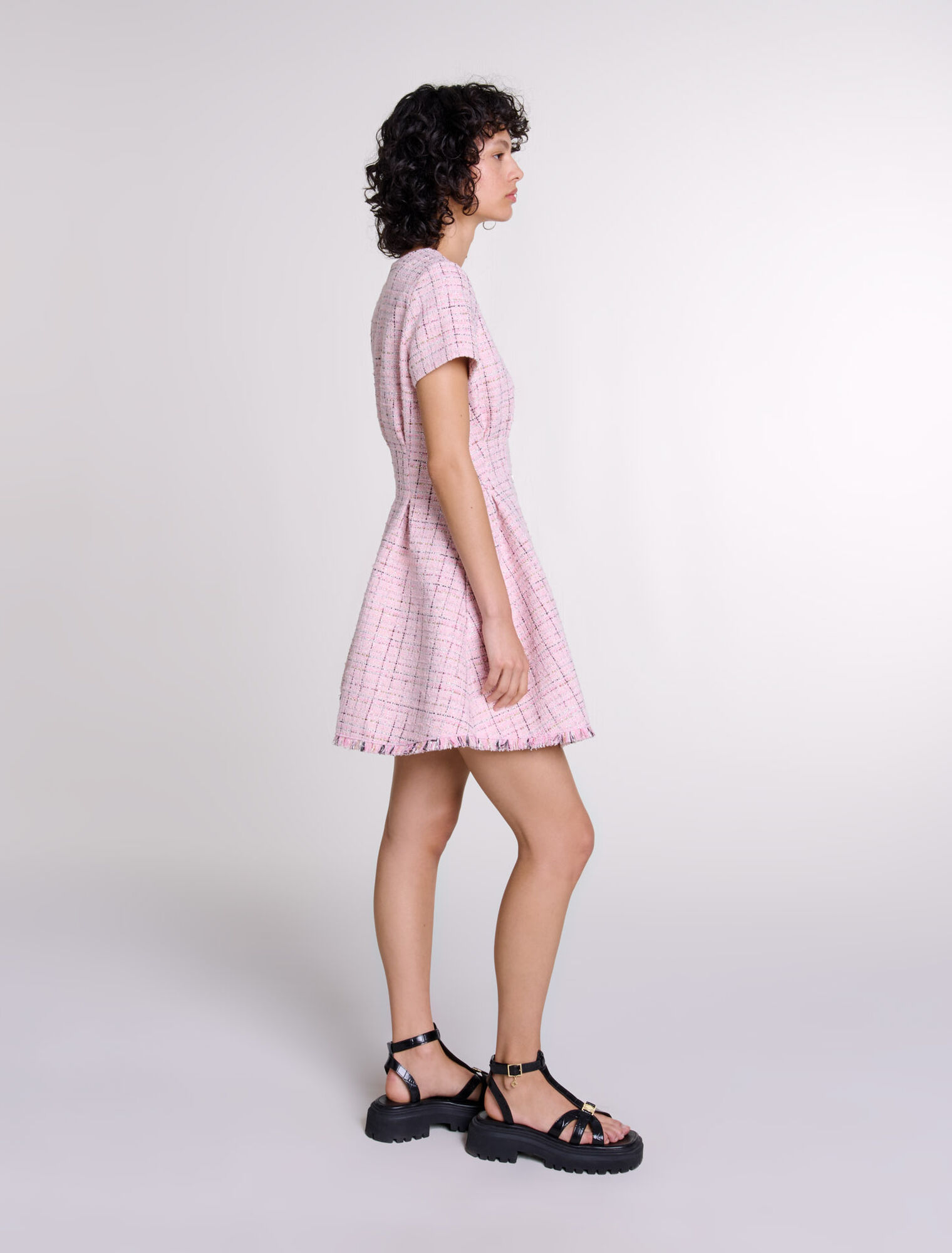 Abito babydoll in tweed