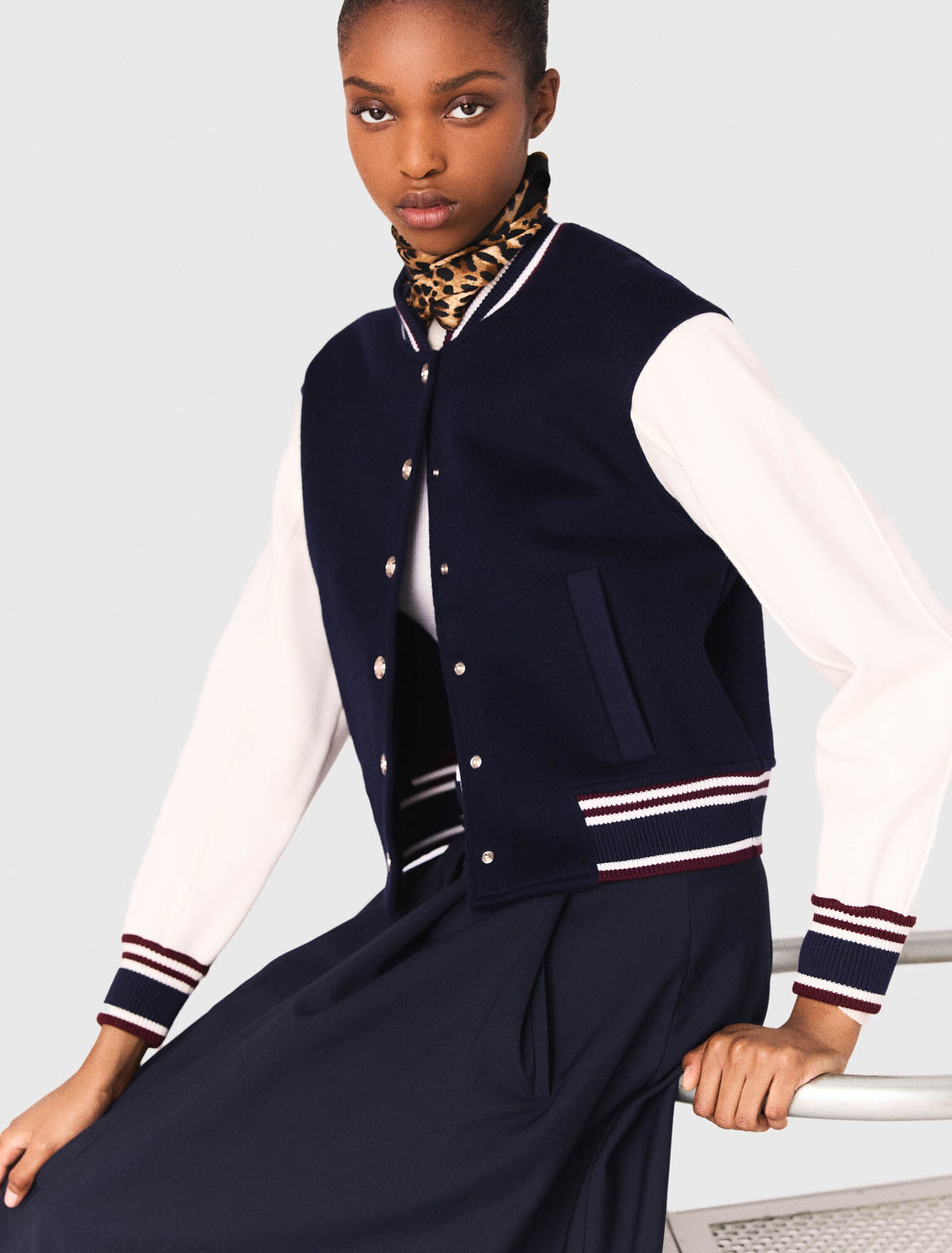 Bomber in tessuto misto