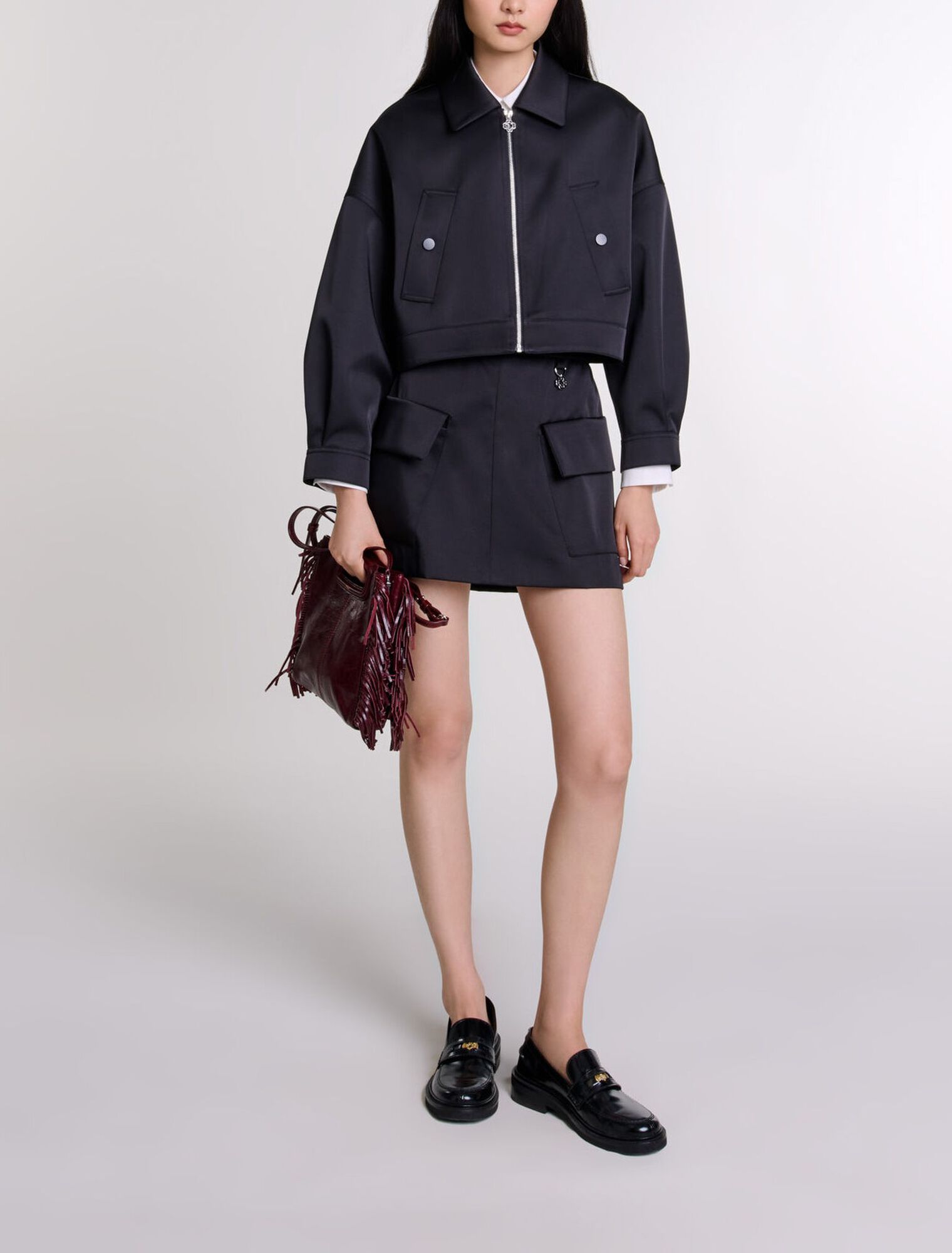 Gonna corta satinata