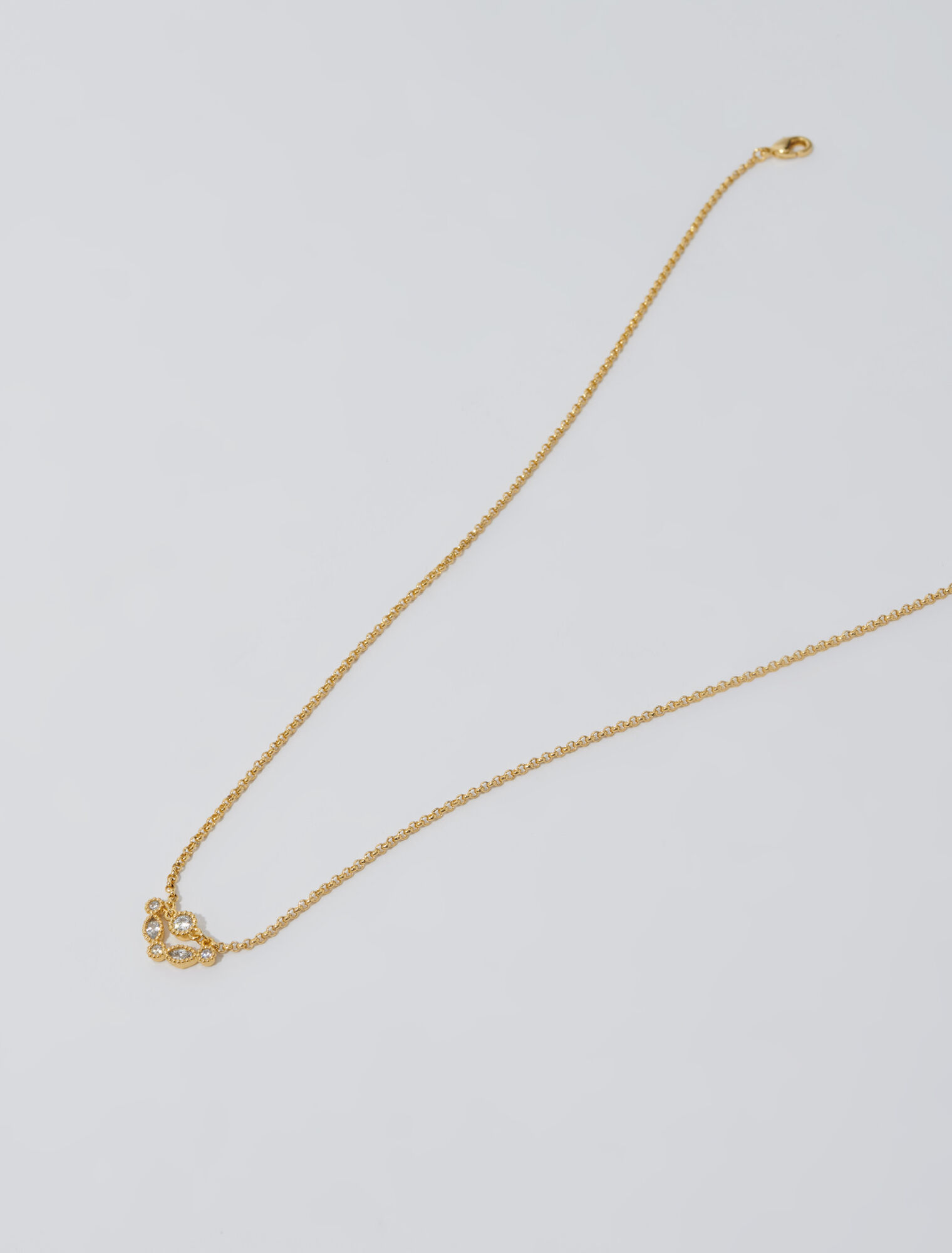 Collana dorata con strass