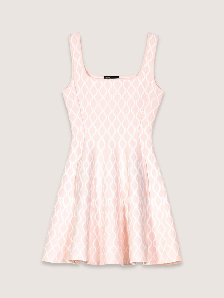 Abito corto in maglia jacquard