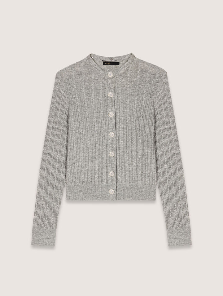 Cardigan con colletto rimovibile