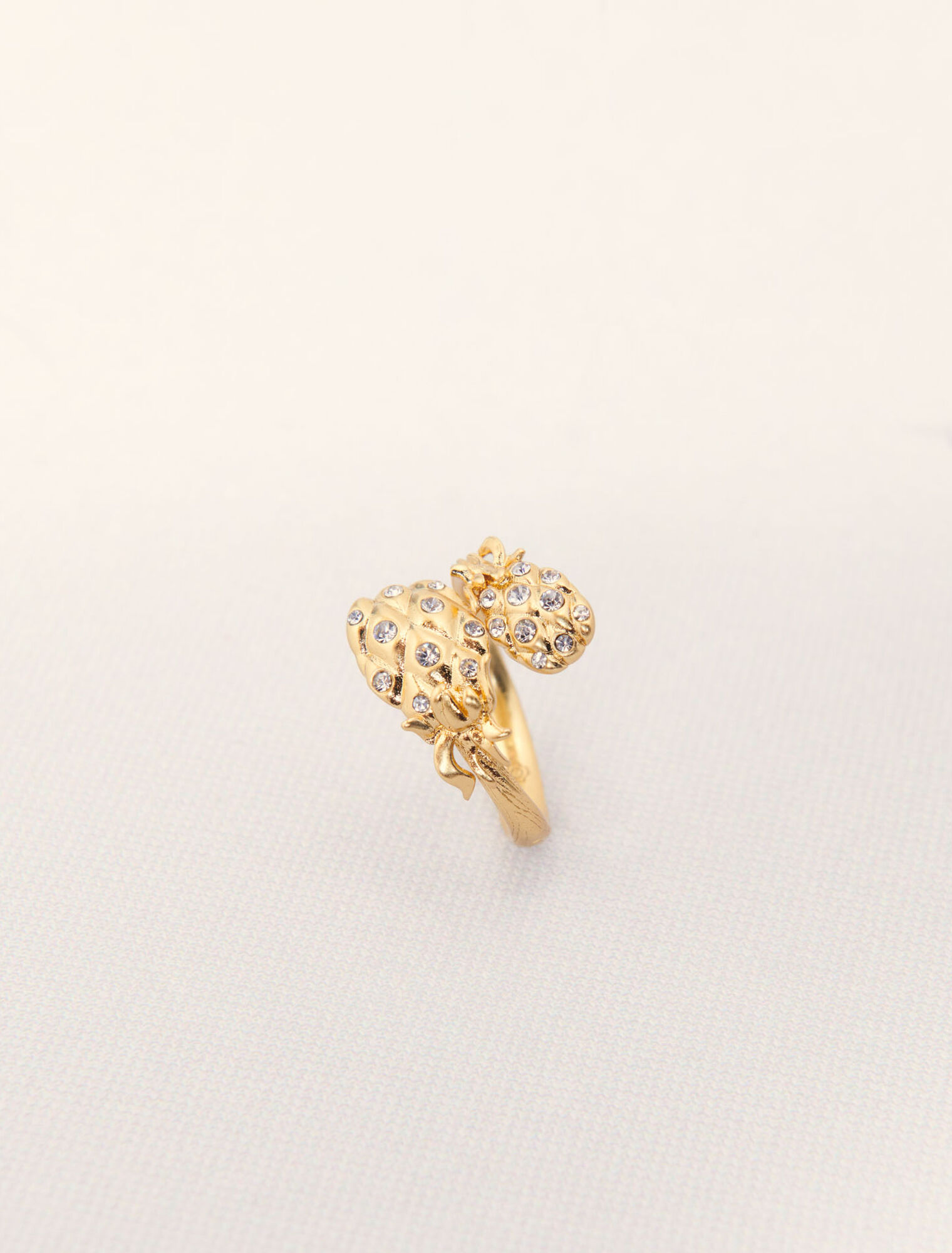 Anello doppio ananas con strass