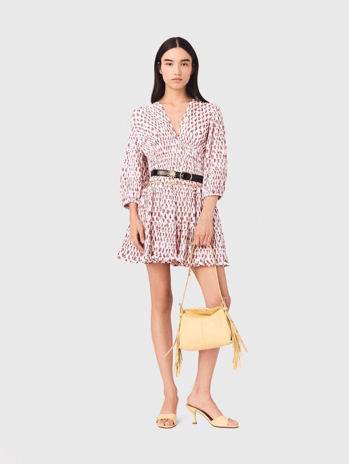 Abito plissettato con stampa