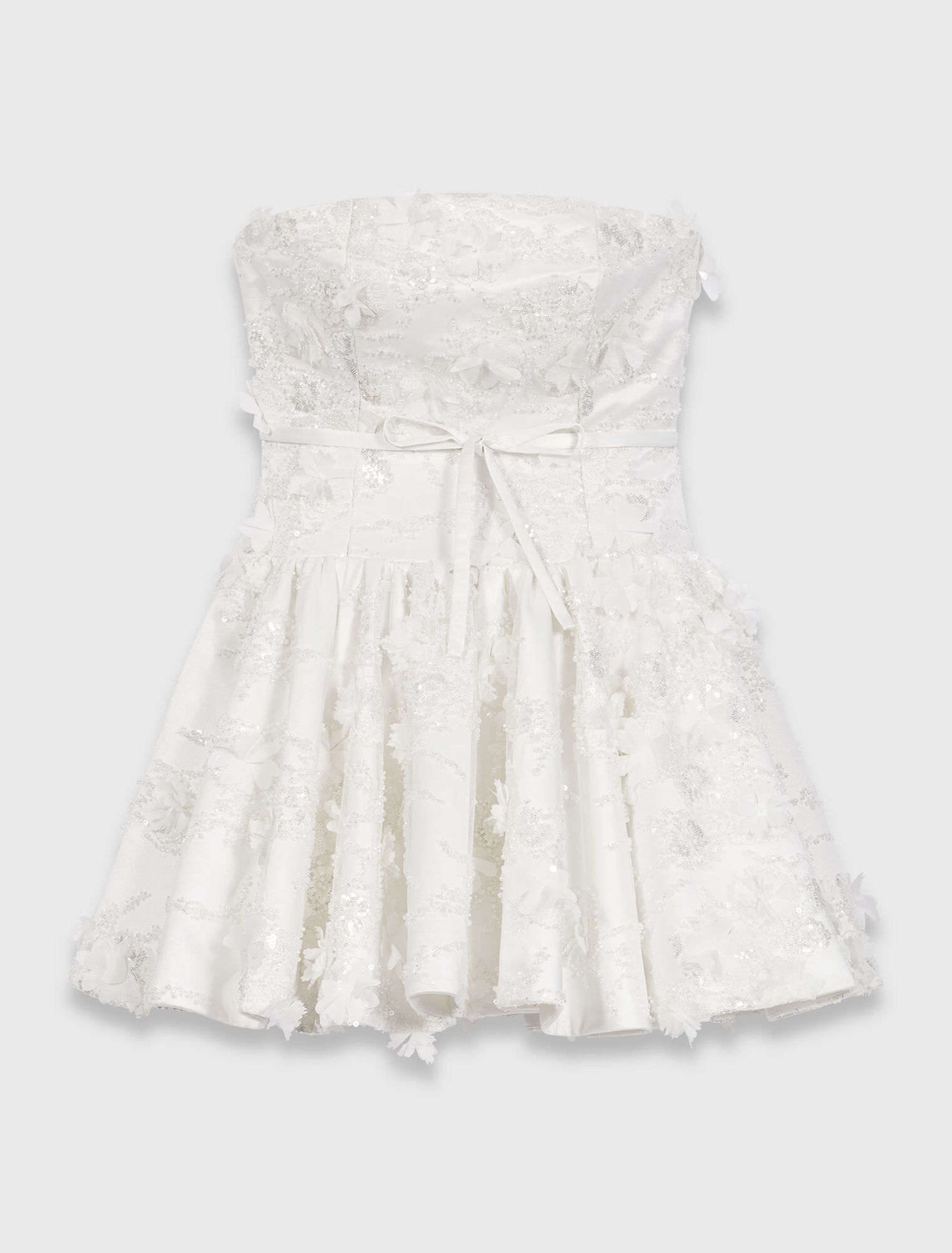 Abito bustier corto ricamato