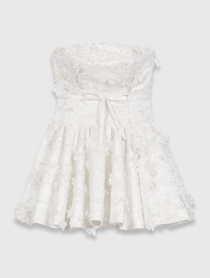 Abito bustier corto ricamato