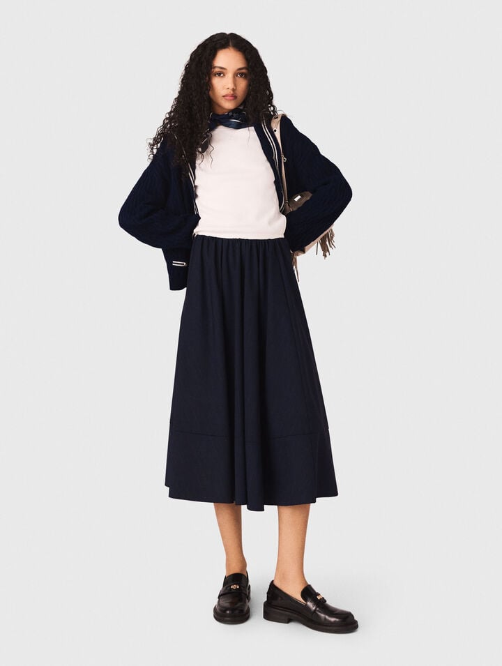 Gonna tailleur midi a righe