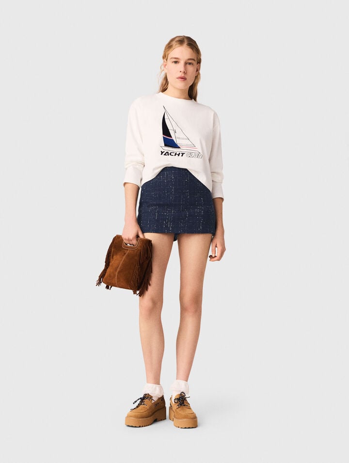 T-shirt con stampa barca