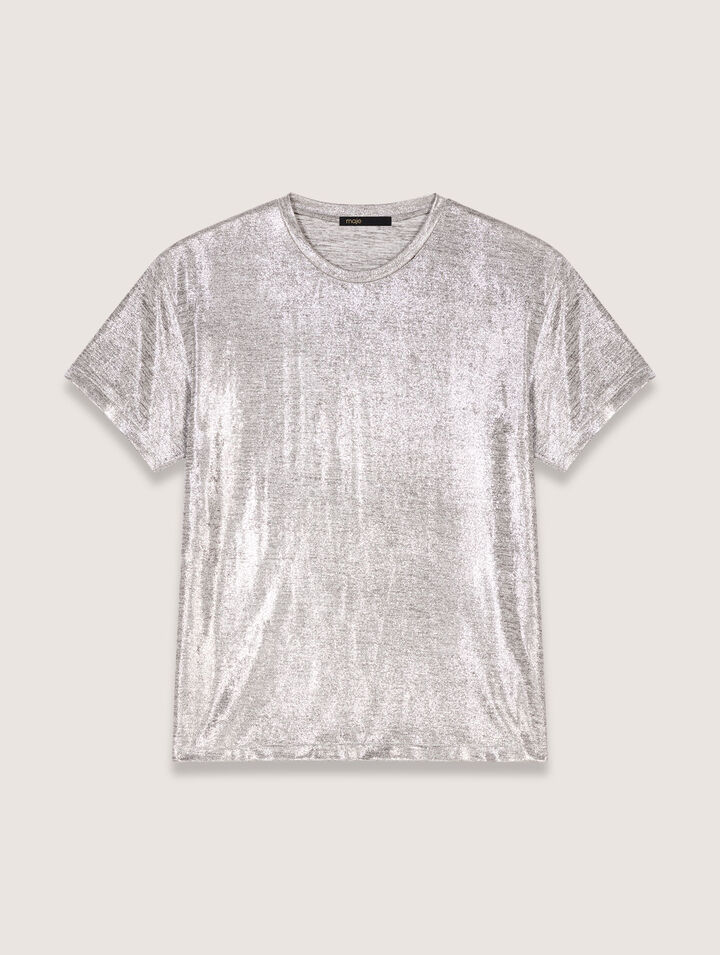 T-shirt in lamé