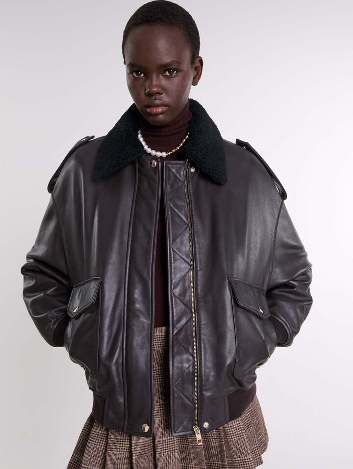 Giacca oversize di pelle
