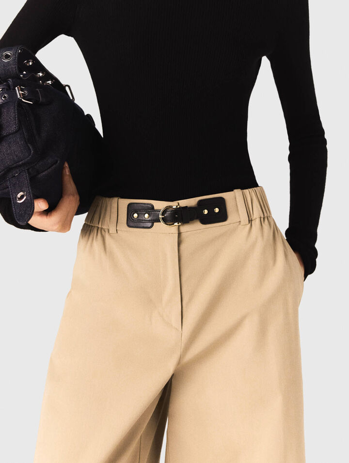 Pantaloni larghi in cotone