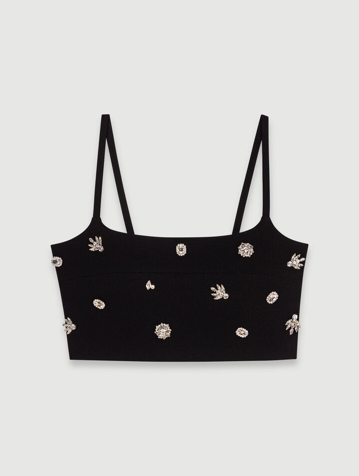 Top corto con strass