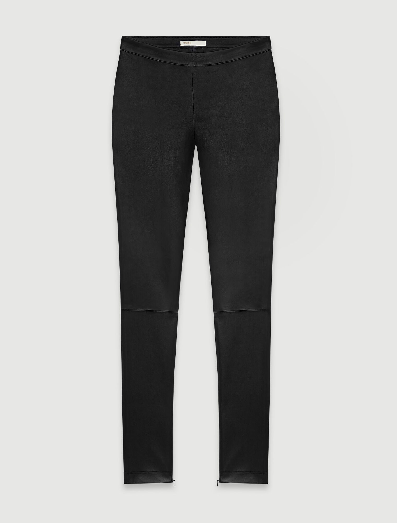 Stretch leggings in pelle a vita alta