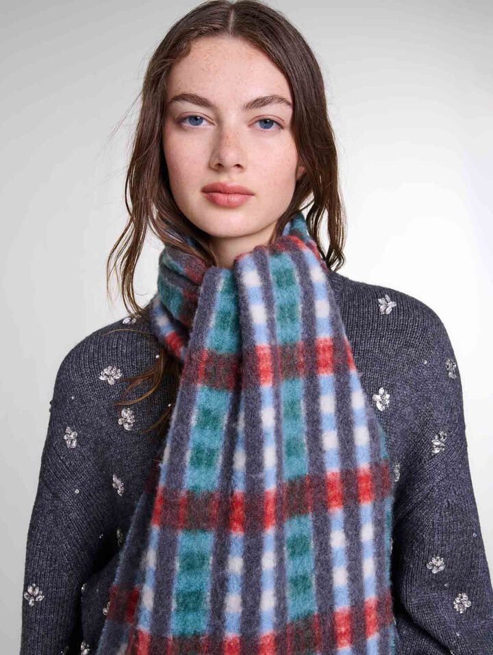 Sciarpa a quadri in misto alpaca