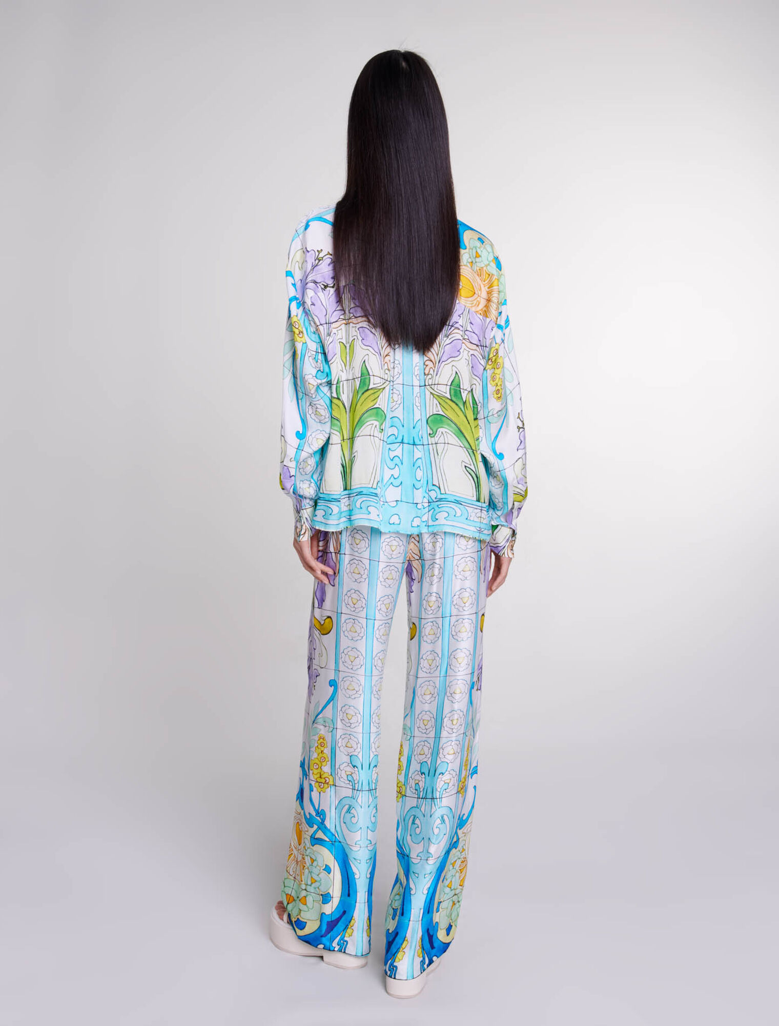 Camicia in raso stampato