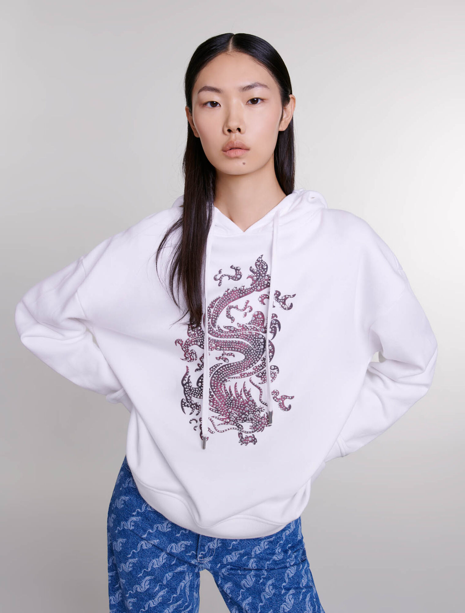 Felpa oversize con strass