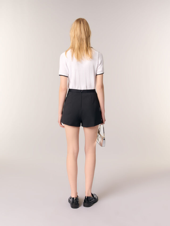 Shorts dritti plissettati