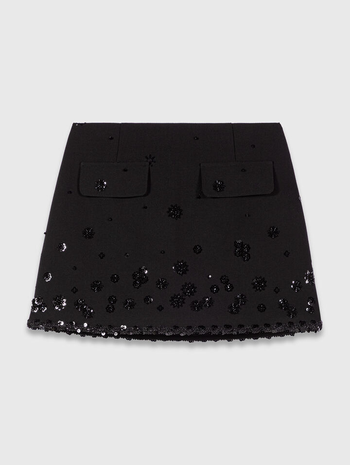 Shorts trompe l'œil ricamati