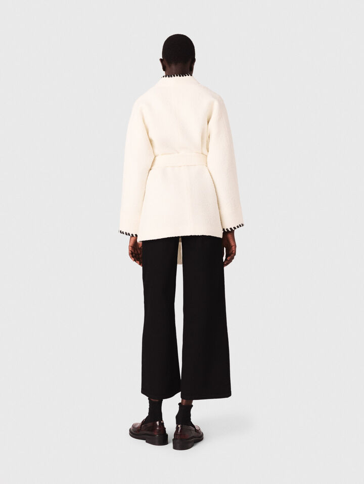 Cappotto foderato con nastro a contrasto