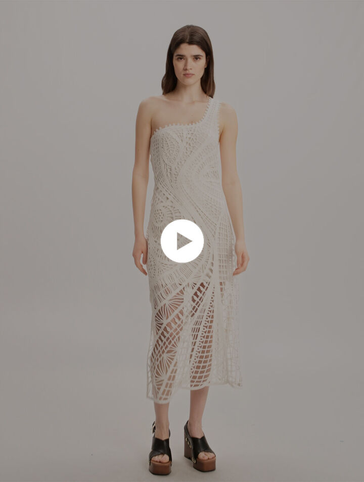 Abito lungo asimmetrico in crochet