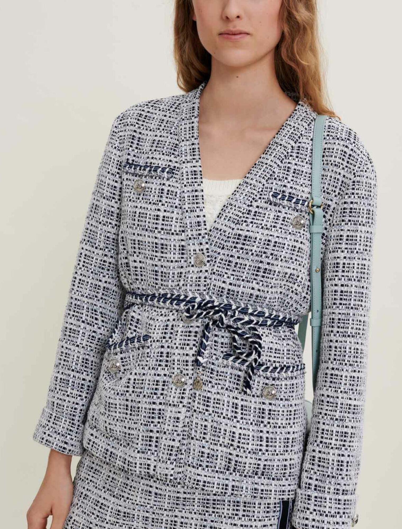 Giacca di tweed con cintura