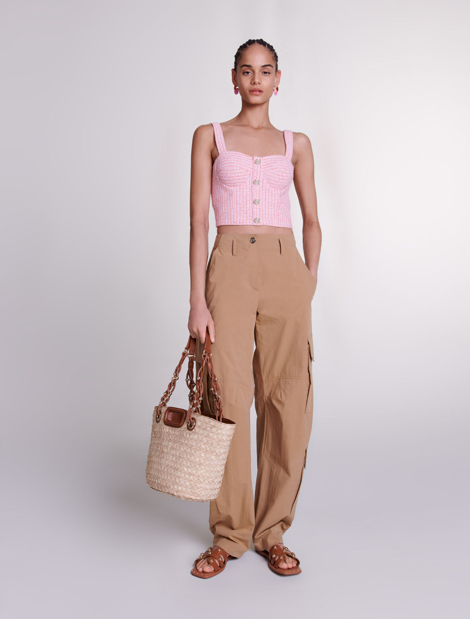 Crop top in tweed