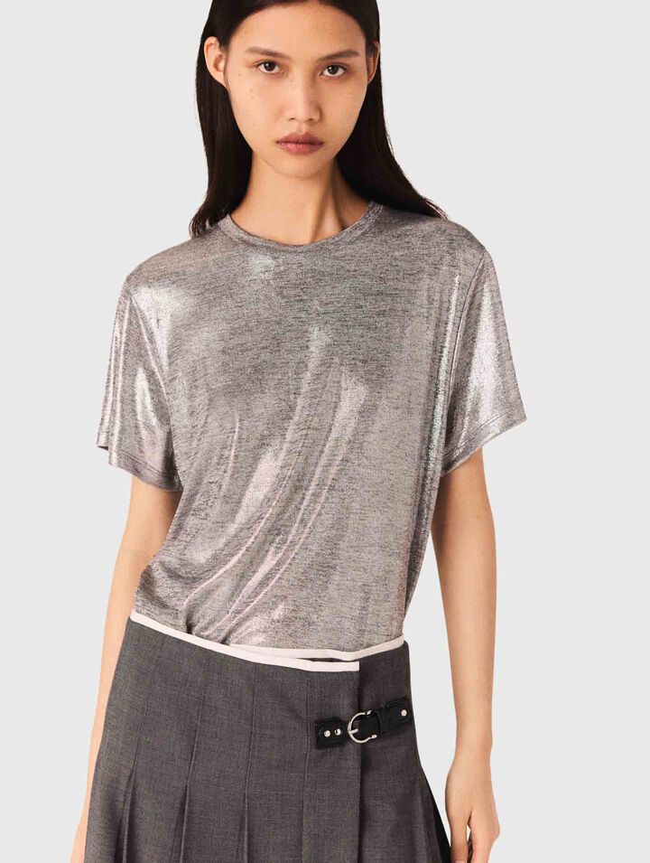 T-shirt in lamé
