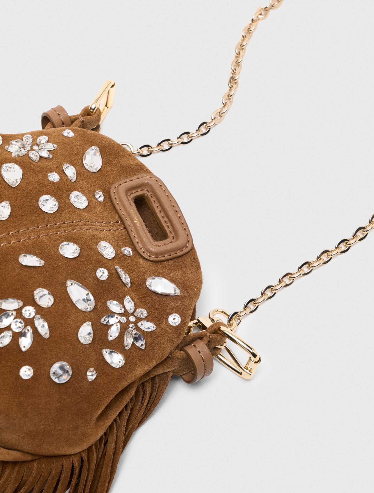 Borsa Miss M in micro suede con strass
