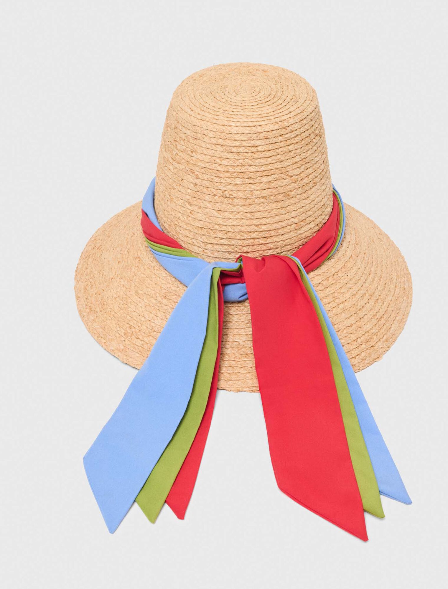 Cappello rafia con nastro stampato