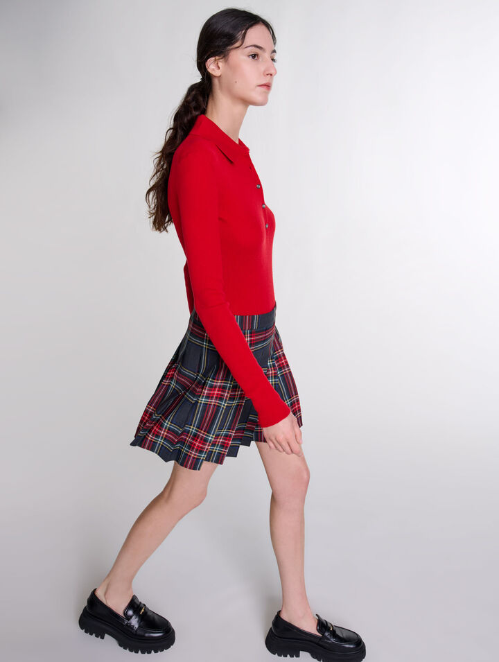 Gonna corta con stampa tartan