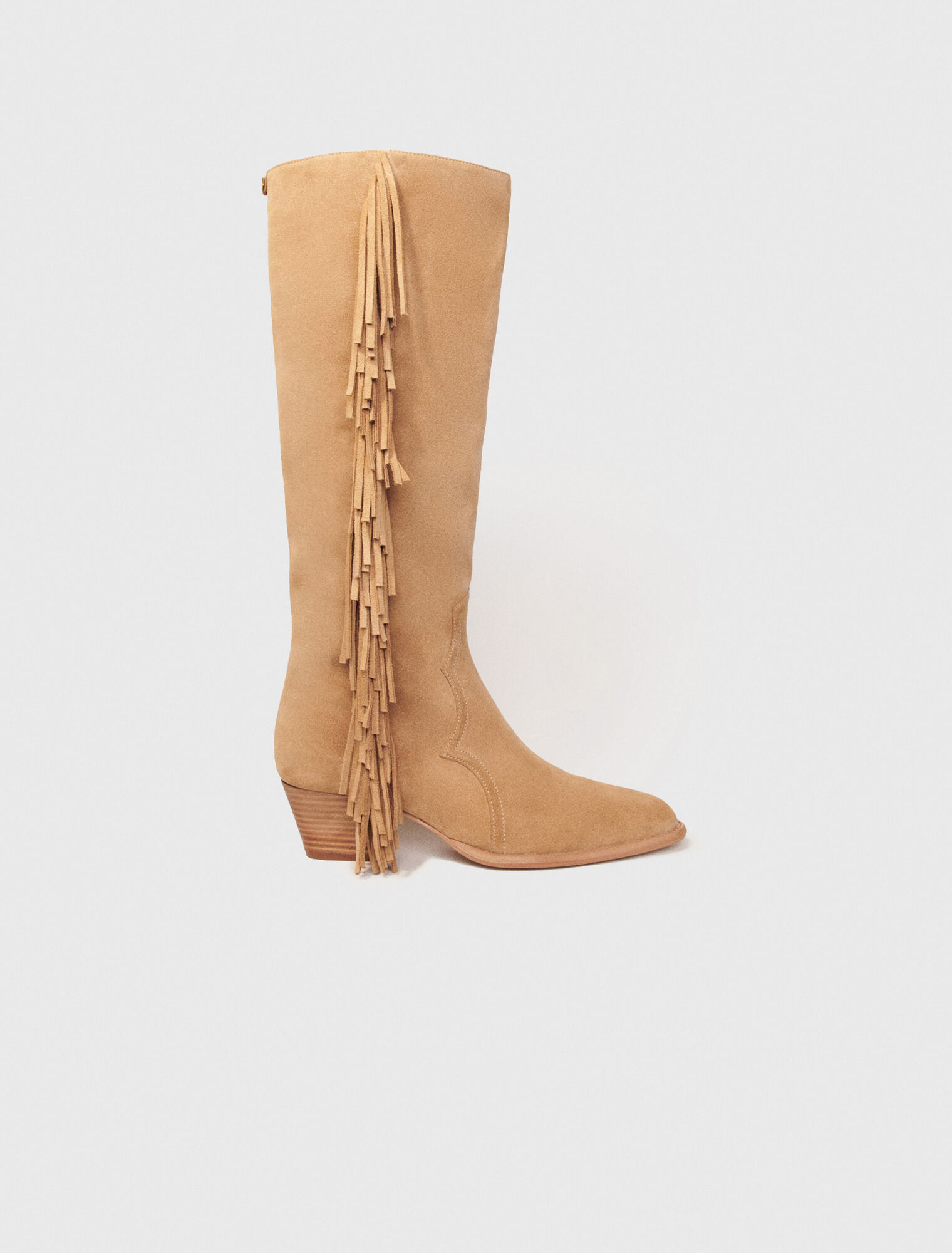 Stivali western camoscio e frange