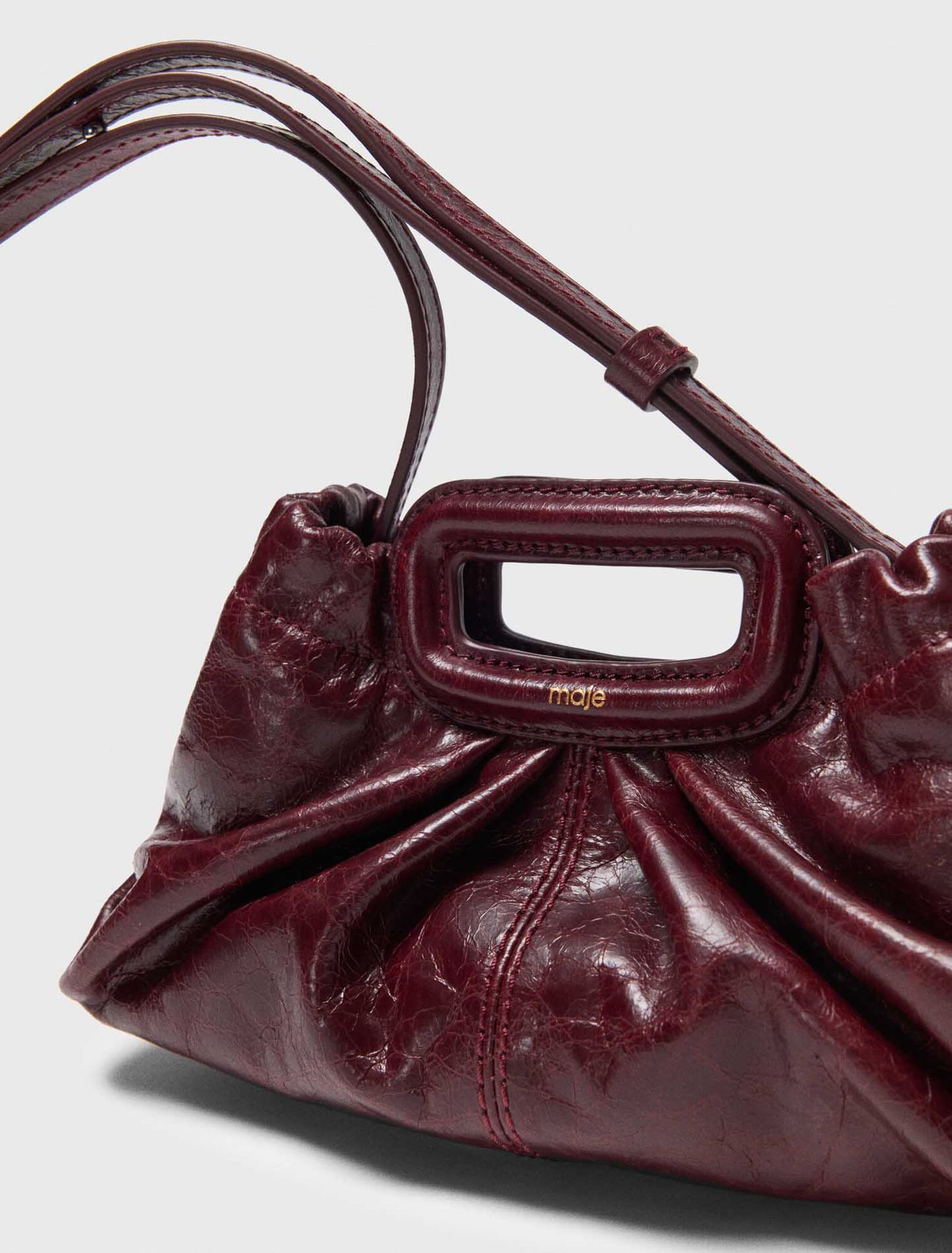 Mini clutch in pelle craquelé