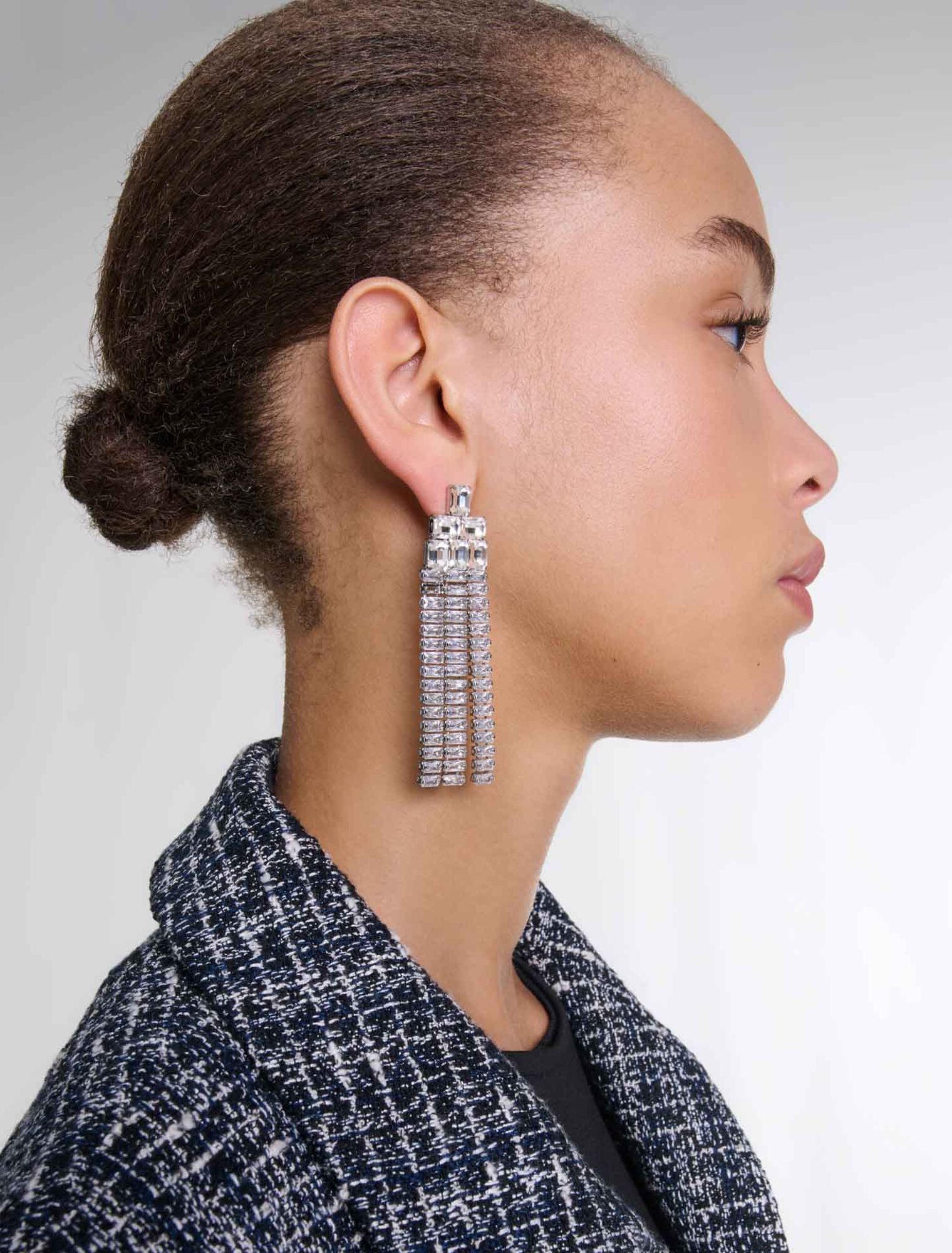 Orecchini con strass a cascata