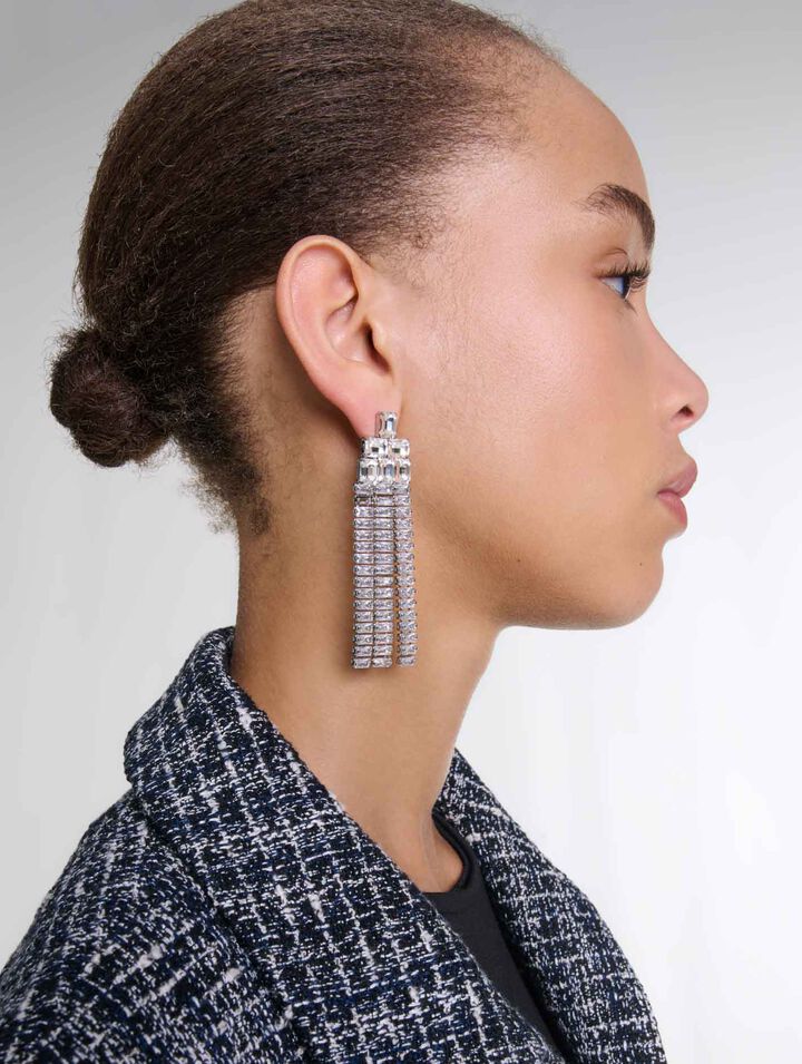 Orecchini con strass a cascata